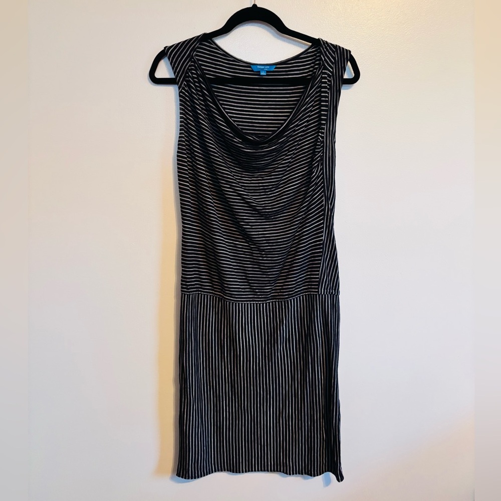 Derek Lam striped dress with draped neckline size small
